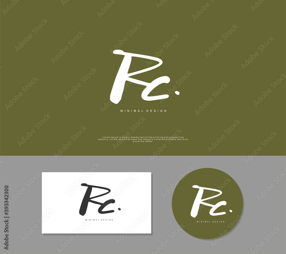 RC Initial handwriting or handwritten logo for identity. Logo with signature and hand drawn style. RC Initial handwriting or handwritten logo for identity. Logo with signature and hand drawn style.
