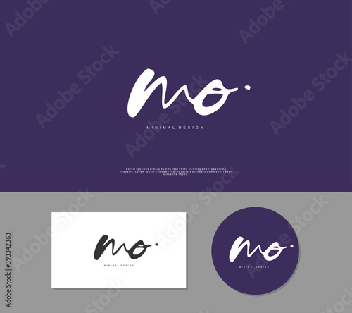 MO Initial handwriting or handwritten logo for identity. Logo with signature and hand drawn style.