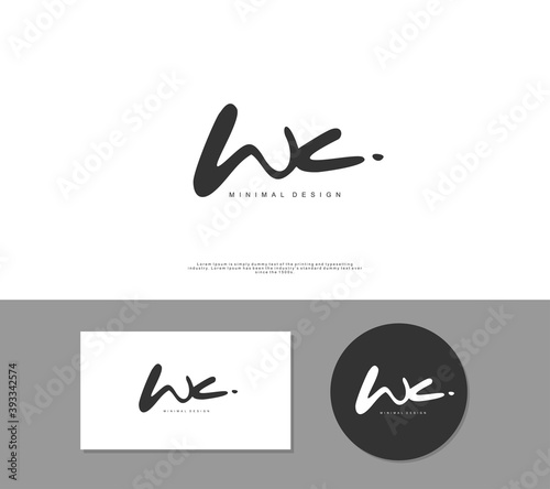 WC Initial handwriting or handwritten logo for identity. Logo with signature and hand drawn style.