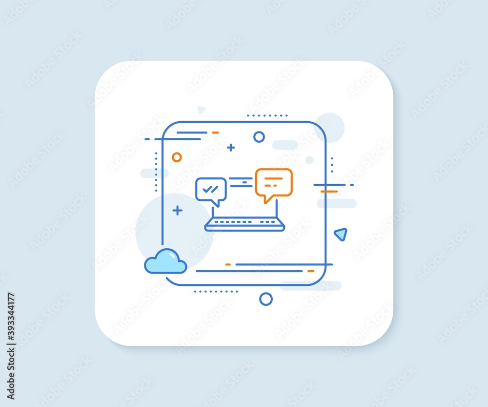 Internet Messages line icon. Abstract square vector button. Chat or Conversation sign. Computer communication symbol. Internet Chat line icon. Quality concept badge. Vector Internet Messages line icon. Abstract square vector button. Chat or Conversation sign. Computer communication symbol. Internet Chat line icon. Quality concept badge. Vector