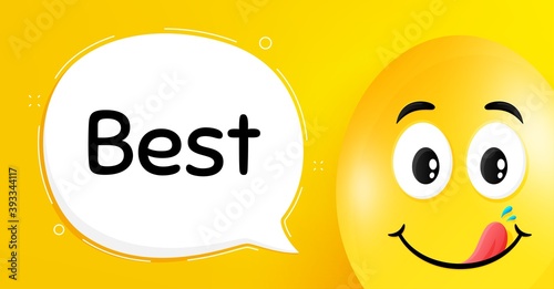 Best sign. Easter egg with yummy smile face. Special offer Sale sign. Advertising Discounts symbol. Easter smile character. Best speech bubble. Yellow yummy egg background. Vector