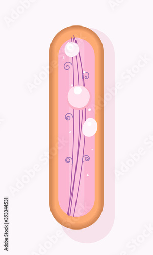vector image of eclair, eclair icon for menu or online store