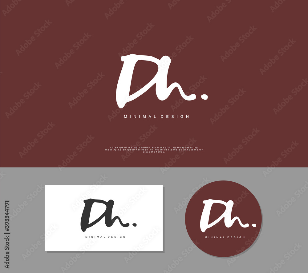 DH Initial handwriting or handwritten logo for identity. Logo with signature and hand drawn style. DH Initial handwriting or handwritten logo for identity. Logo with signature and hand drawn style.
