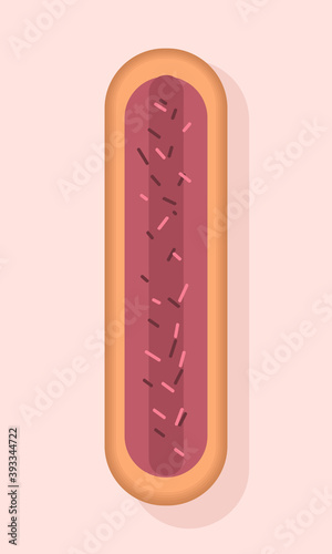 vector image of eclair, eclair icon for menu or online store