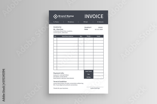 Invoice template vector design