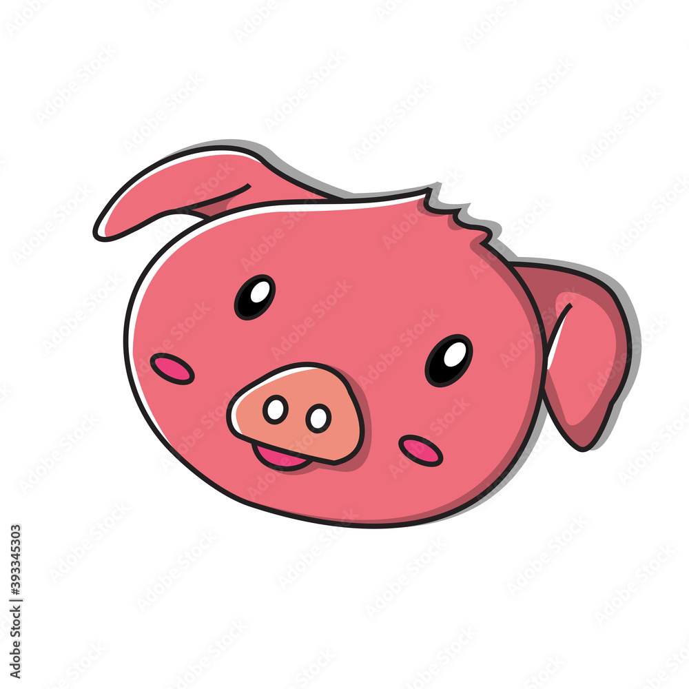 cute pig head illustration, perfect for logos, icons, design elements, stickers and more cute pig head illustration, perfect for logos, icons, design elements, stickers and more