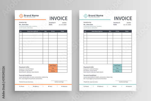 Invoice template vector