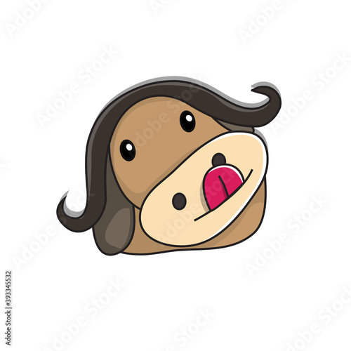 cute buffalo head illustration  perfect for farm logos  icons  design elements  stickers and more