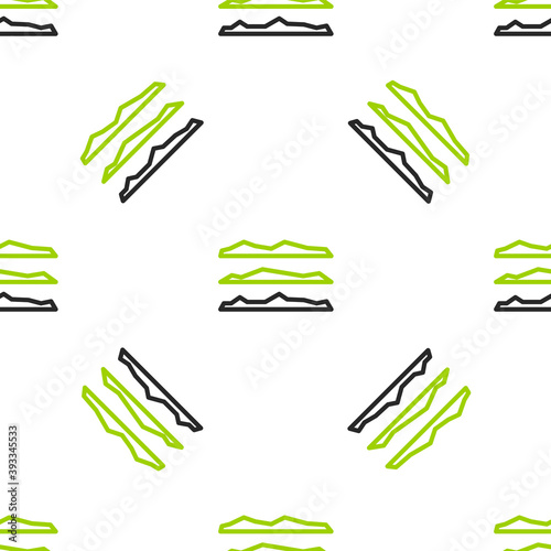 Line Strips of cocaine or heroin drug icon isolated seamless pattern on white background. Vector Illustration.
