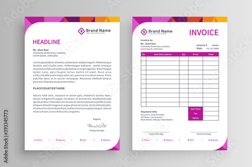Invoice and letterhead template