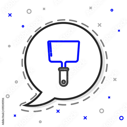 Line Putty knife icon isolated on white background. Spatula repair tool. Spackling or paint instruments. Colorful outline concept. Vector Illustration.
