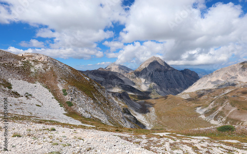 view of the Abruzzo mountains near the famous Gran Sasso Monte d photo