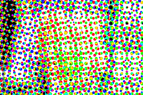Multi-colored abstract with dots on white background