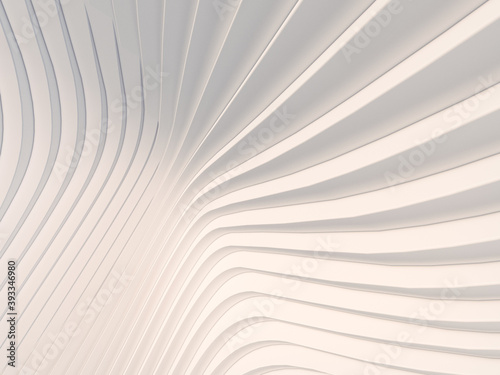 Abstract white waves and lines pattern. Futuristic background. 3d rendering © Andrey_A