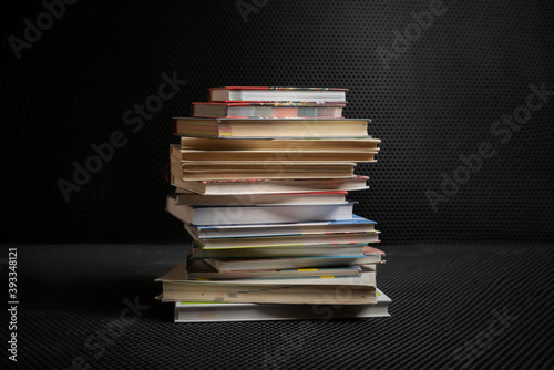 stack of books isolated with copy space design, knowledge wisdom learning at school