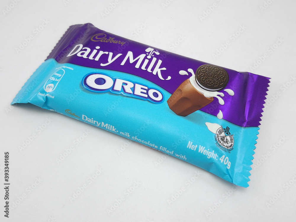 Cadbury dairy milk chocolate bar and oreo in Manila, Philippines Stock