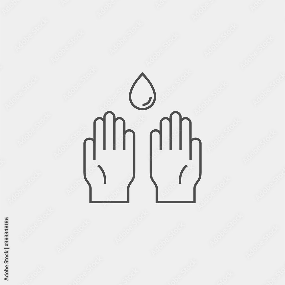 Hand wash flat vector icon. Clean hands flat vector icon Hand wash flat vector icon. Clean hands flat vector icon