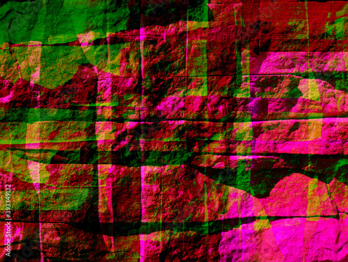 Abstract background 3D illustration. A spectacular combination of red, green, orange and yellow.