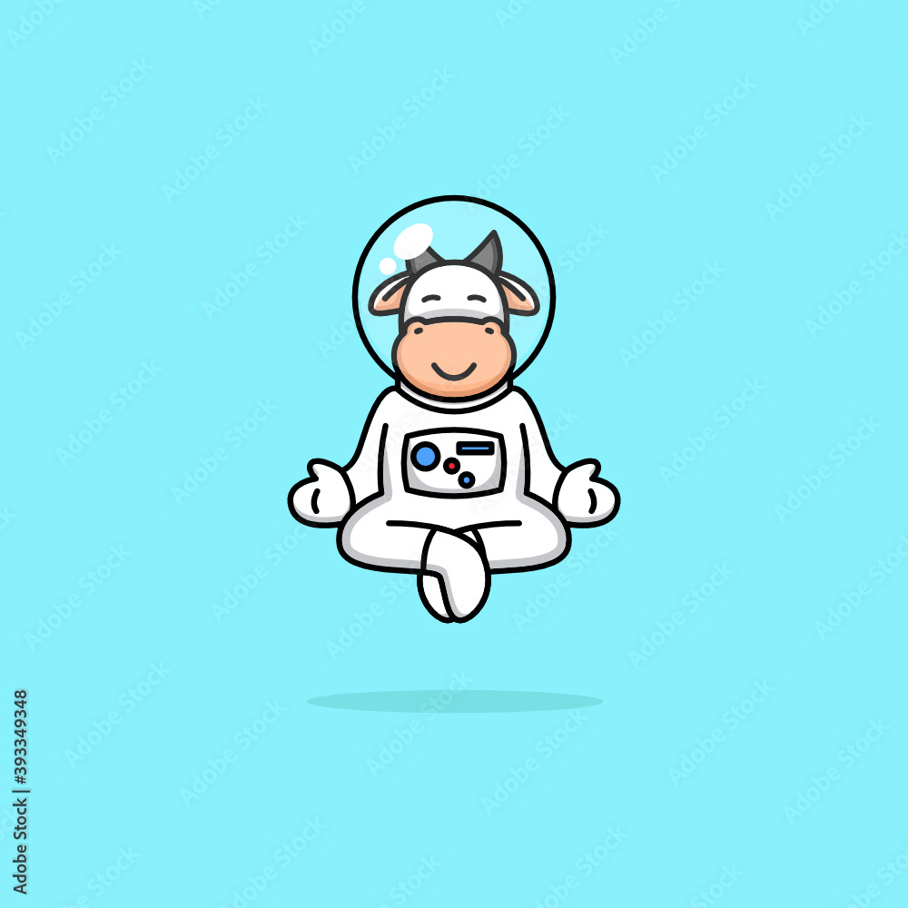 Cute cow with astronaut costume design