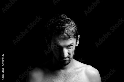 portrait strangulation, plastic bag on head