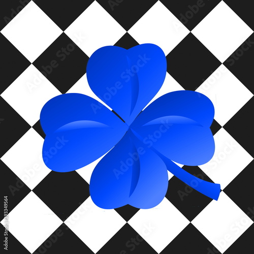 Karos & Glücksklee blau