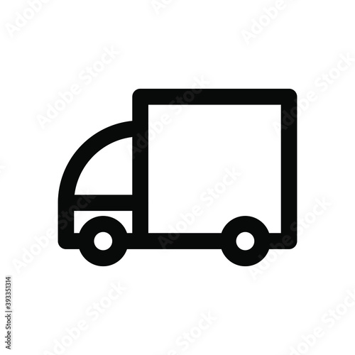Vehicle, express, truck, delivery. Quick delivery. Online shopping. Black Friday, Cyber Monday related single icon on white background, thin line, outline EPS Vector