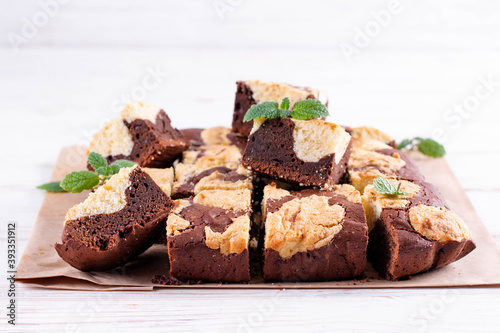 Trend baking Brookies. Сhocolate brownies and cookies
