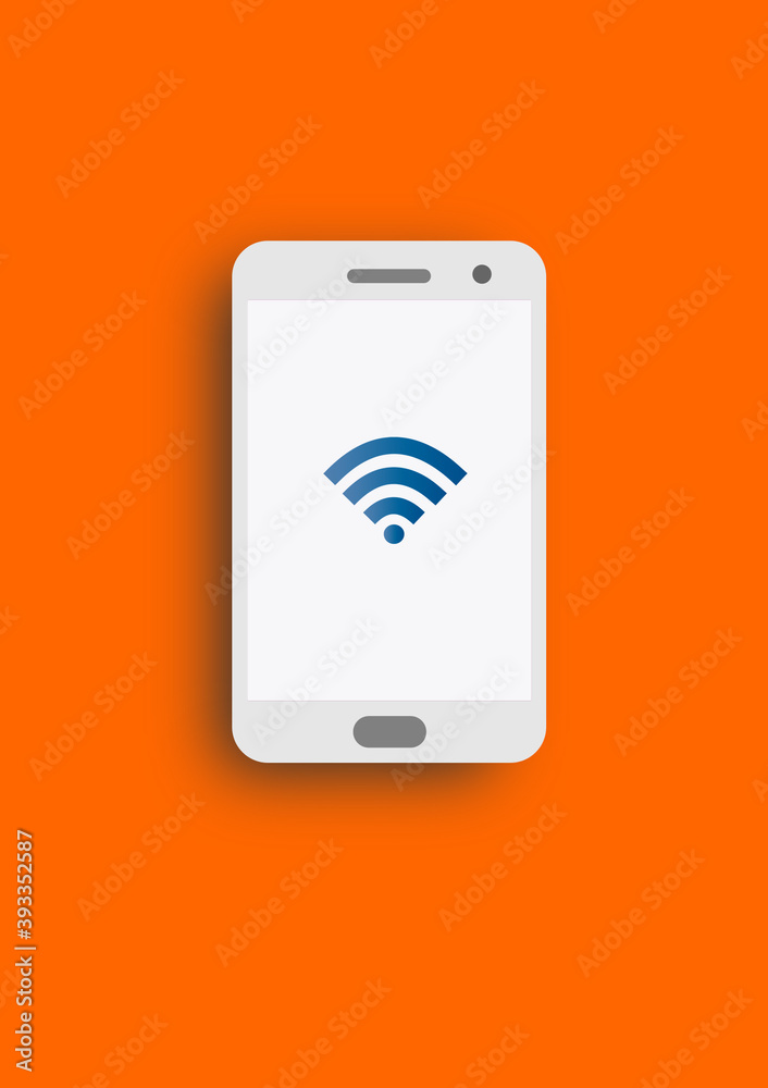 mobile phone screen with wifi signal symbol mobile phone screen with wifi signal symbol
