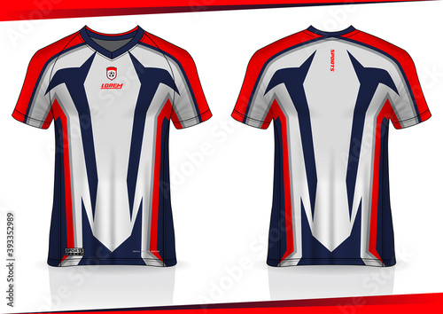 Jersey mockup. t-shirt sport design template for runner, uniform front and back view. white color