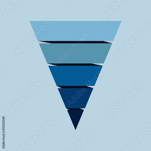 Pyramid Infographic, funnel pyramid business infographic with 4 charts. Template can be edited, recolored, editable. EPS Vector