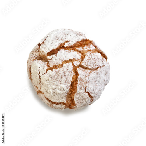 Sicilian Almond Cookies, Orange Flavour - "Pasta di Mandorla" - Isolated on White Background