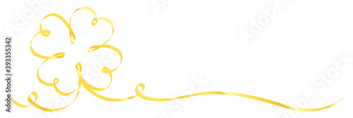Einzelnes Goldenes Glänzendes Kleeblatt Kalligrafie