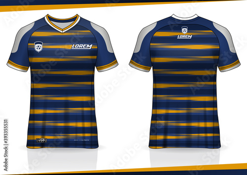 Jersey mockup. t-shirt sport design template for runner, uniform front and back view. yellow color