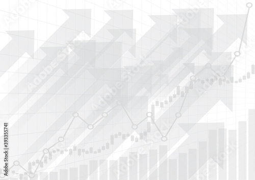 Vector : Increase gray business graphs on white background