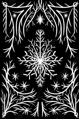 Christmas black and white background