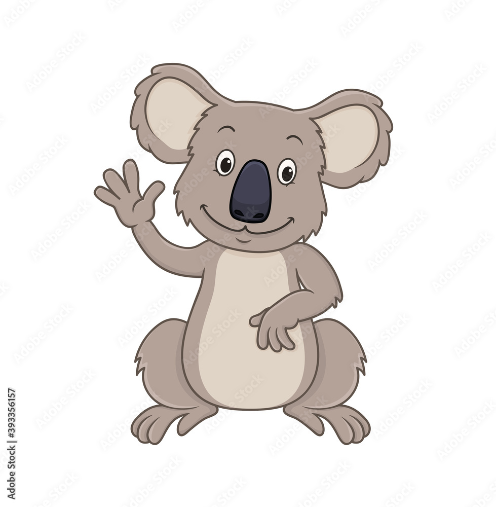 Naklejka premium cute koala. vector illustration character in cartoon style. isolated on white background