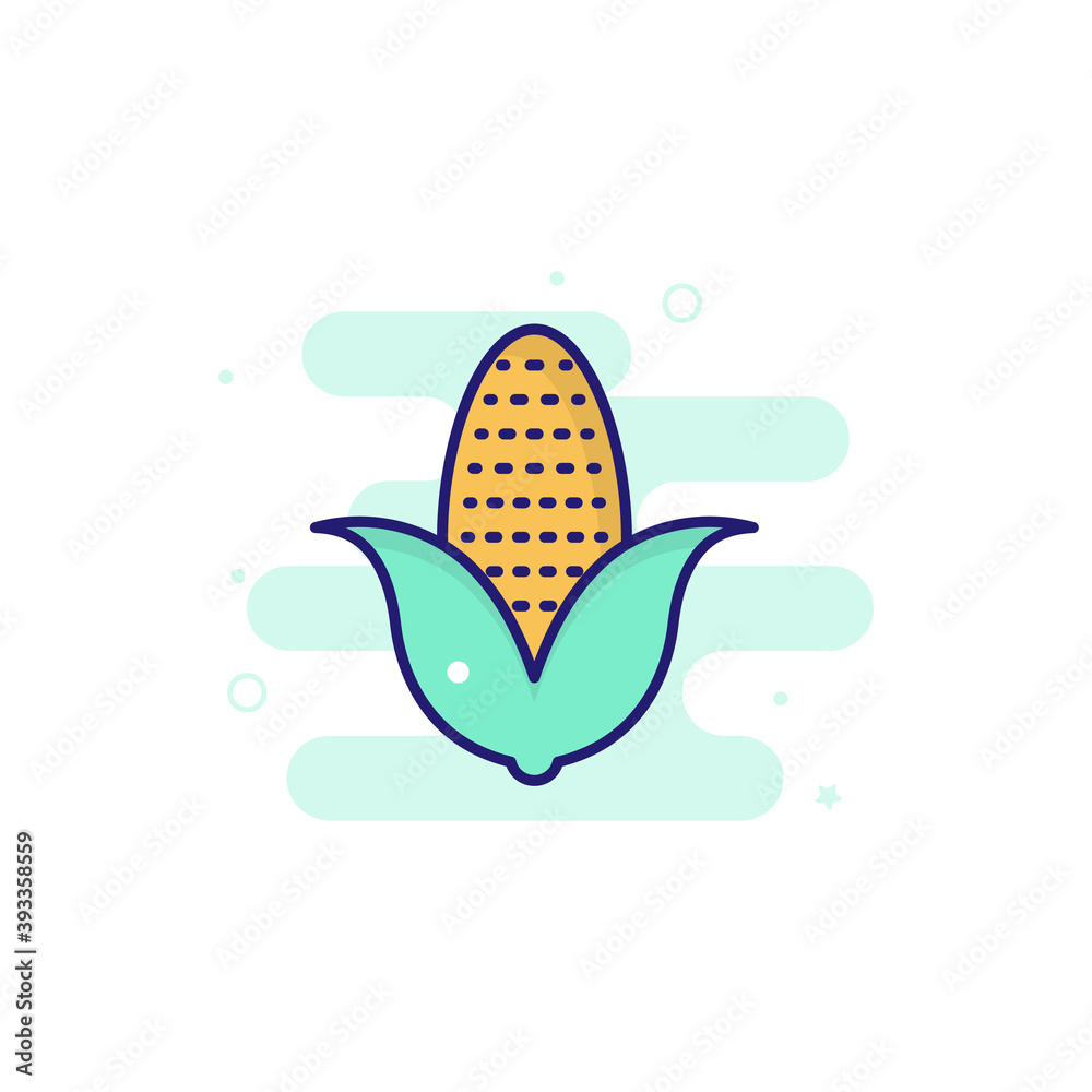 Corn illustration Outline Filled Style Icon. EPS File 10 Corn illustration Outline Filled Style Icon. EPS File 10