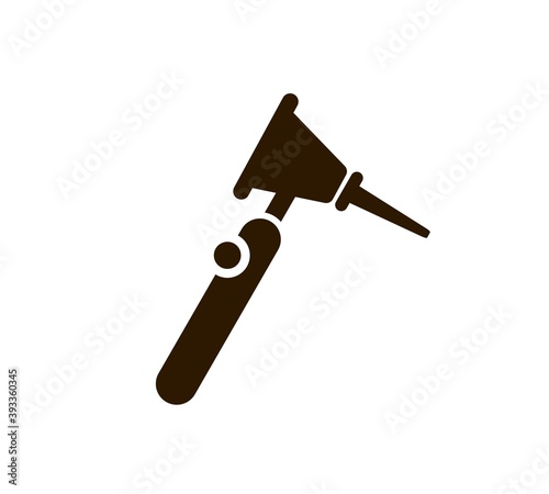 Otoscope vector icon on white background. Flat sign. Medical equipment