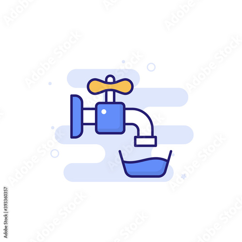 Water System illustration Outline Filled Style Icon. EPS File 10