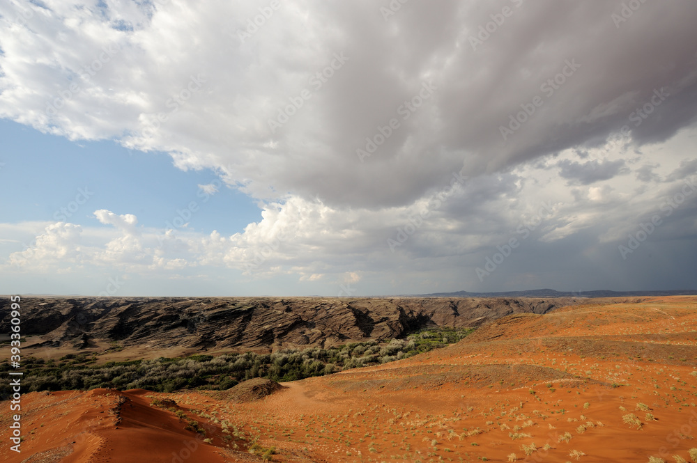 Clouds forming over the Kuiseb rift valley in the Namib Desert