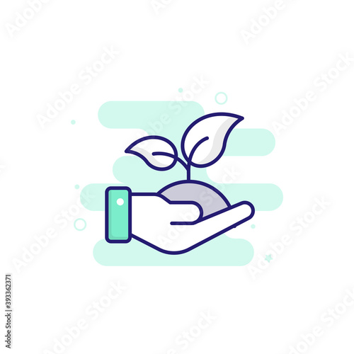 Growth illustration Outline Filled Style Icon. EPS File 10