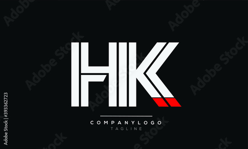 HK initials monogram letter text alphabet logo design