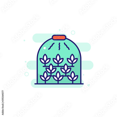 Green House illustration Outline Filled Style Icon. EPS File 10