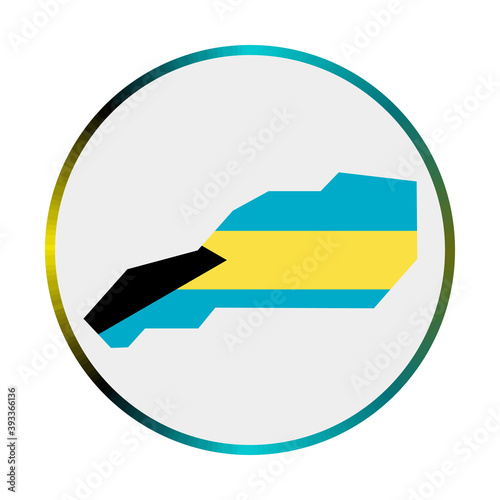 Little Stirrup Cay icon. Shape of the island with Little Stirrup Cay flag. Round sign with flag colors gradient ring. Modern vector illustration.