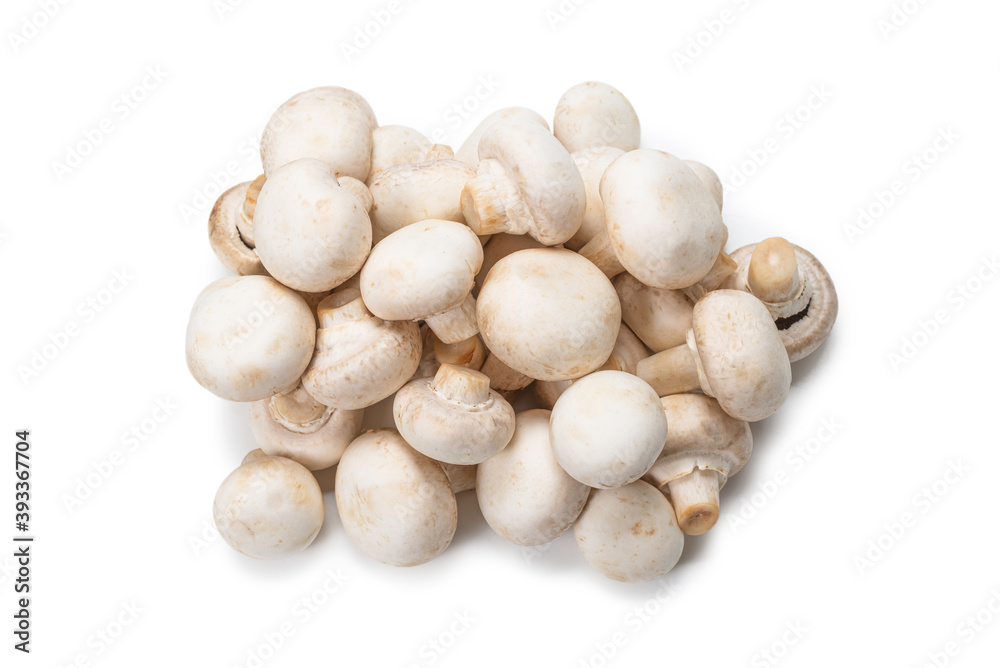 Champignon mushroom isolated on white background.