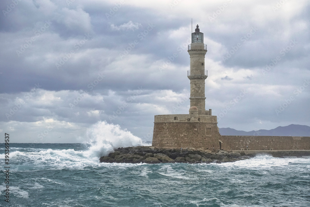 he lighthouse of Chania, Greece 