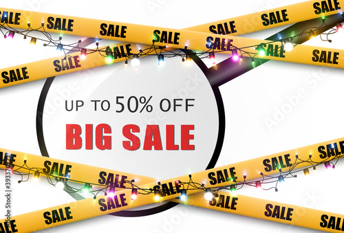 Vector illustration of black friday sale banner on transparent background.