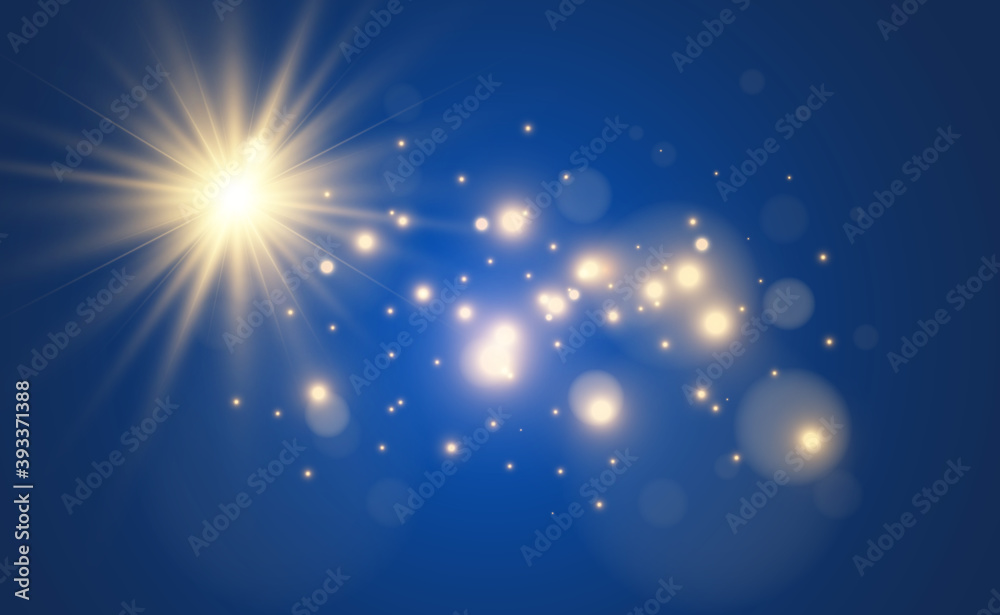 Bright beautiful star.Vector illustration of a light effect on a transparent background.
Bright beautiful star.Vector illustration of a light effect on a transparent background.