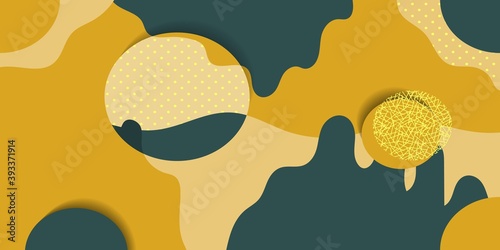 Abstract background geometry surrealism with trending colors Gold, Green. Modern abstract pattern. Colorful geometric background. Vector abstract design web template. Contemporary art poster design.