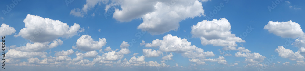 Fototapeta premium Blue sky and white clouds , panorama . 